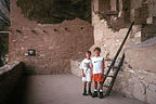 Kids in Balcony House cliff dwelling Kids in Balcony House cliff dwelling