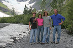Family on Byron Glacier Trail Family on Byron Glacier Trail