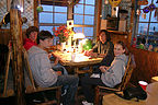 Kids playing cards in Miller's Landing lodge Kids playing cards in Miller's Landing lodge