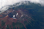 Volcano from airplane window Volcano from airplane window