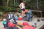 Setting up camp at Liberty Springs Setting up camp at Liberty Springs