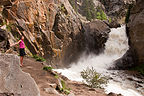Lolo enjoying Boulder Falls mist Lolo enjoying Boulder Falls mist
