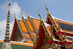 Wat Pho chedi rooftop with traditional blade-like projections Wat Pho chedi rooftop with traditional blade-like projections