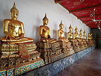 Hall of golden Buddhas in Wat Pho Hall of golden Buddhas in Wat Pho